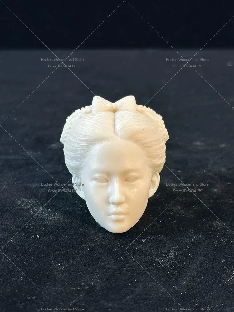 Unpainted DIY 1/6 Scale Female Soldier Liu Yifei White Model Head Chinese Film TV Actors Head Sculpt For 12in Action Figure Doll