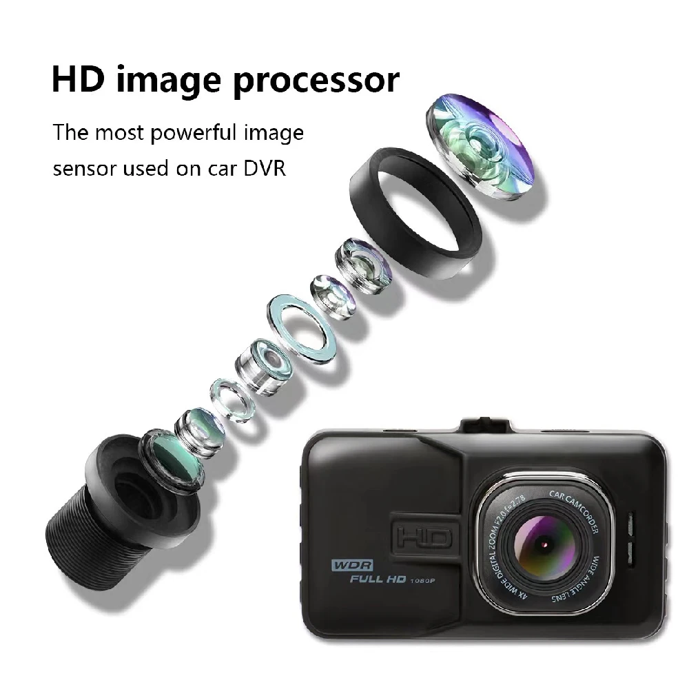 2 Channel 3inch Car DVR Dashcam HD 1080P Front and Rear Dual Lens Wide angle Loop RecordingBlack Box Car accessories