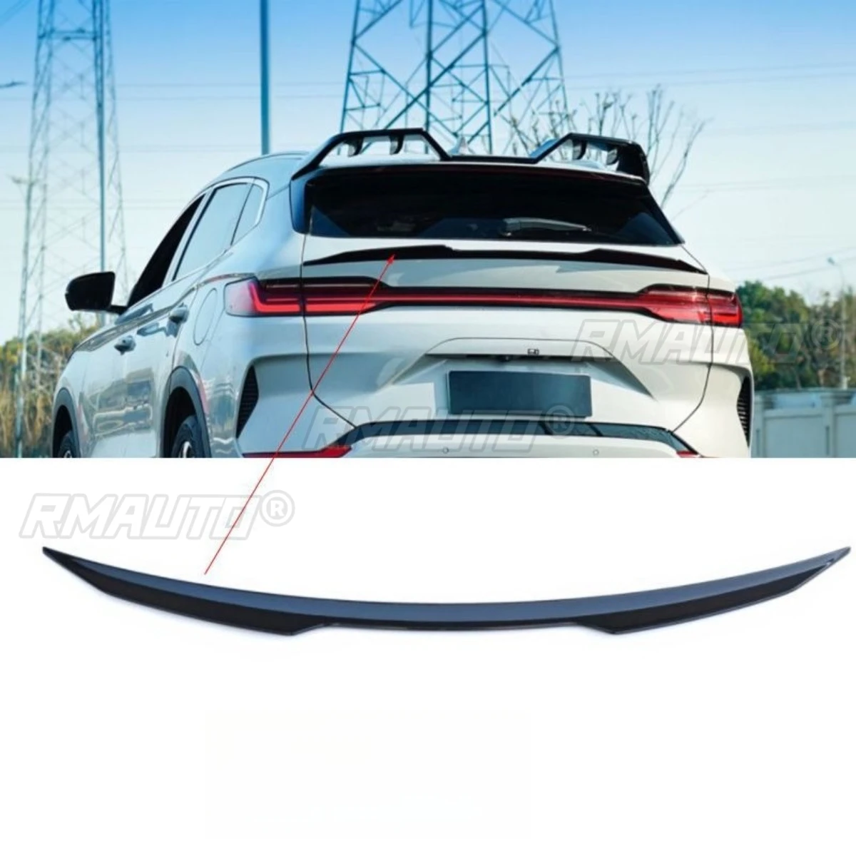 

For BYD Song PLUS DMI 2023+ Car Rear Roof Spoiler Wing Modification Part Rear Mid Spoiler Wing Car Accessories Exterior Part