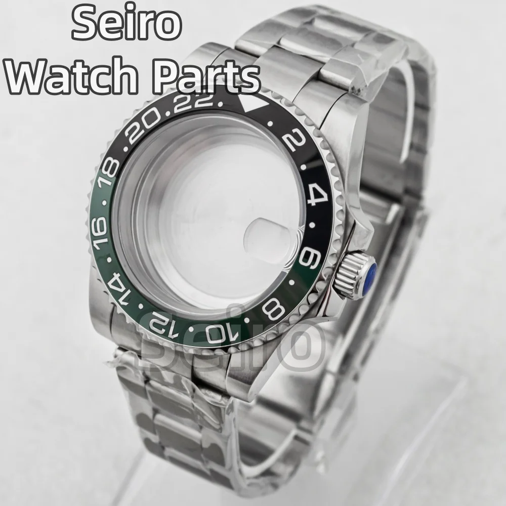 

40mm Watch Case jubilee Bracelet Sapphire Crystal Glass For Seiko SUB GMT YACHT-MASTER Men Case NH35/NH36 Movement 28.5mm Dial