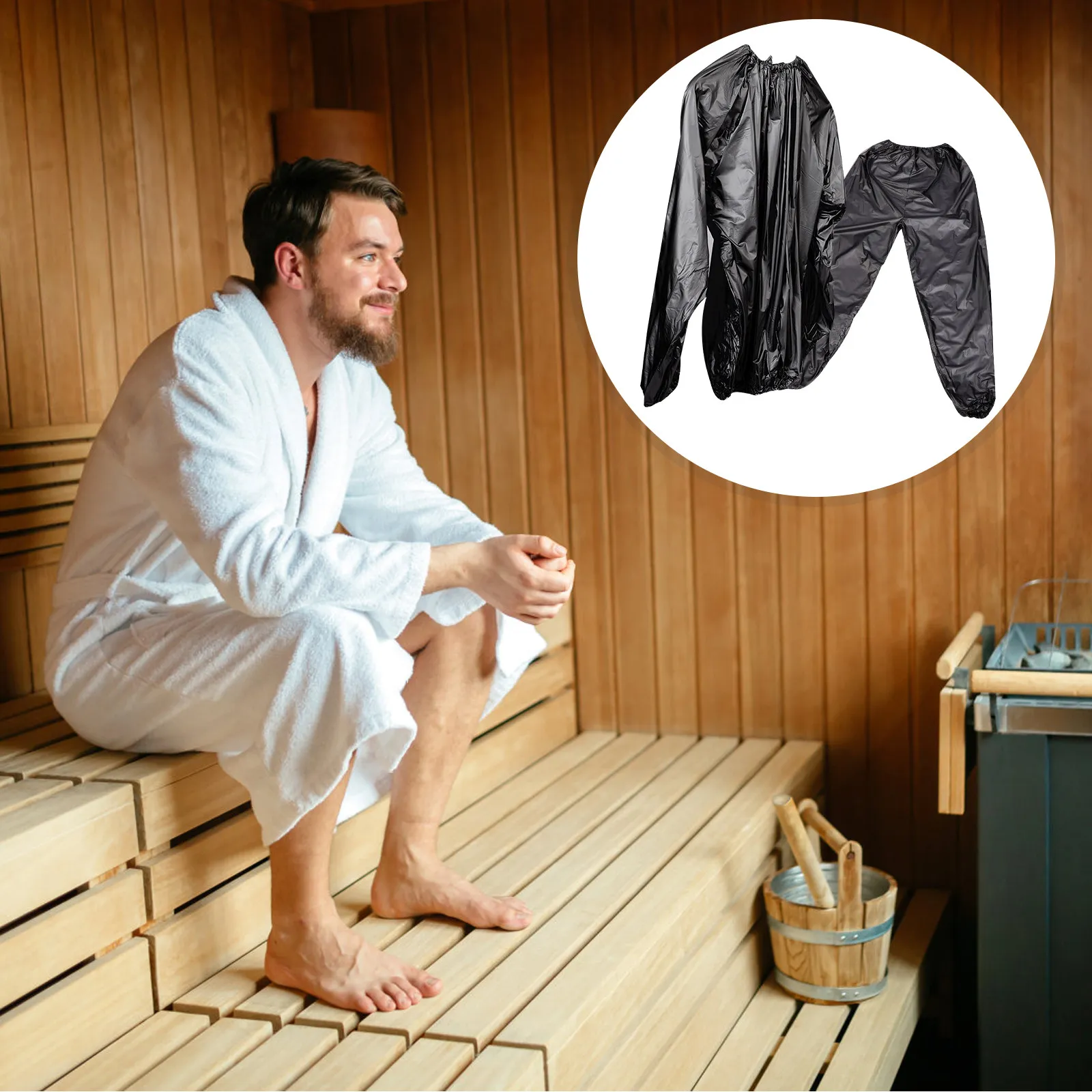 1Set Unisex Sauna Suit Fitness Sweat Top Pants Gym Sweat Clothing Accelerate Fat Burn Workout Gear Sauna Suit Men