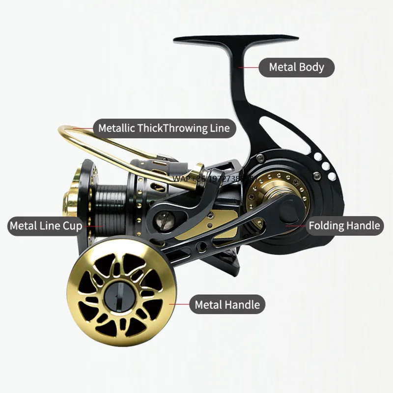 

8000 10000 Series Saltwater Big Game Trolling Spinning Fishing Reel Long Casting Wheel 4.7:1 Full Metal Spinning Reel