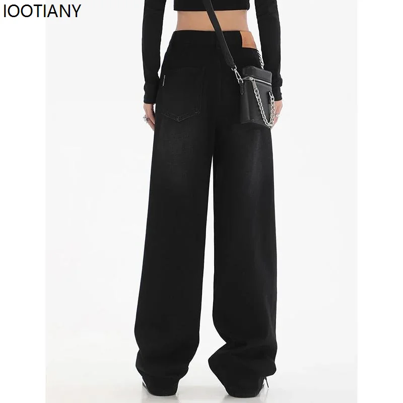 الإناث الكلاسيكية الرجعية عالية الخصر فضفاض الجينز النساء الكورية اليومية مستقيم الساق سراويل جينز الفتيات مريحة السراويل الطويلة 2026 #4