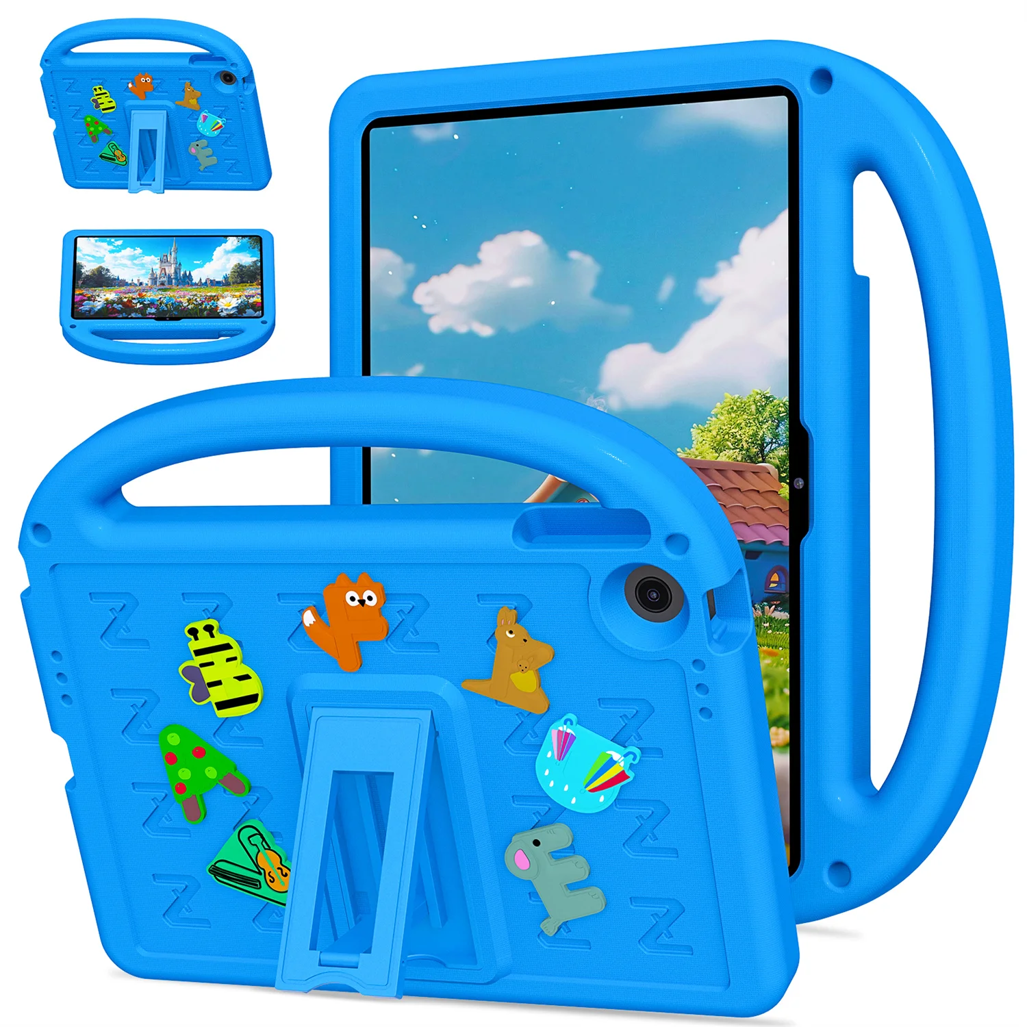 For Lenovo Tab 10.1 (2025) TB-311XU  /  Tab TB311FU Kickstand Case EVA + PC Tablet Protection Cover with Shoulder Strap - Blue