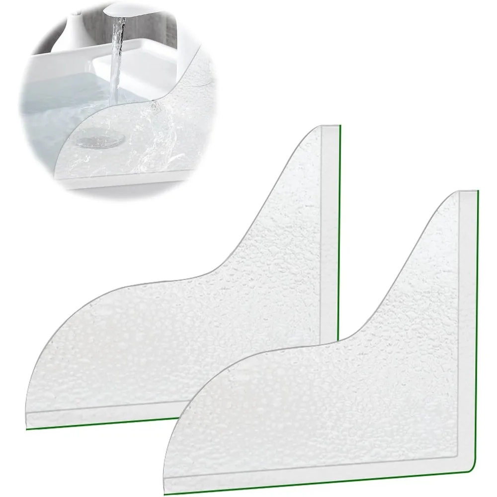 

Угловая защита для душа из 2 шт., брызговик для душа, акриловая самоклеящаяся защита для краев ванны, 8,26 × 7,28 в водонепроницаемой шторех