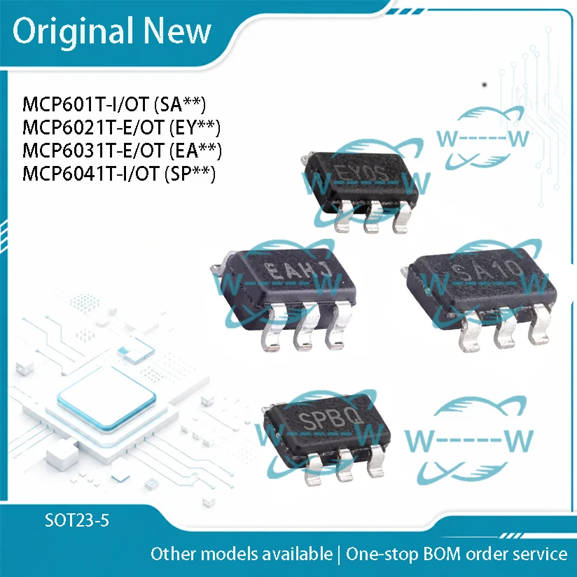 5-50PCS) MCP601T-I/OT SA MCP6021T-E/OT EY MCP6031T-E/OT EA MCP6041T-I/OT SP MCP601 MCP6021 MCP6031 MCP6041 SOT23-5 IC CHIP