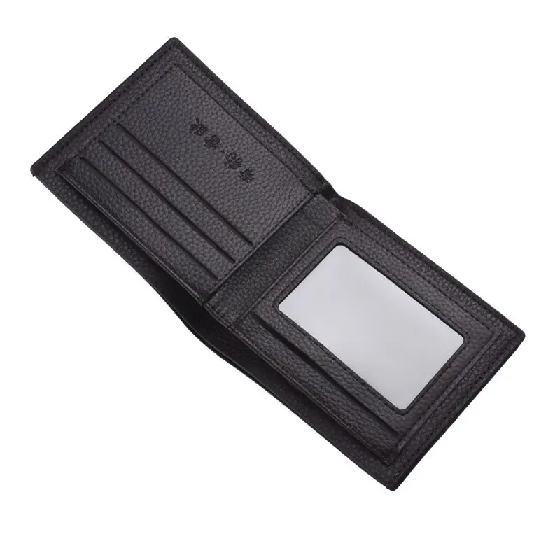 شخصية مخصصة اسم الرجال ليتشي طباعة محفظة قصيرة عارضة سستة محفظة بطاقة الائتمان مع حامل الهوية فتحة متعددة وجيب العملة المعدنية