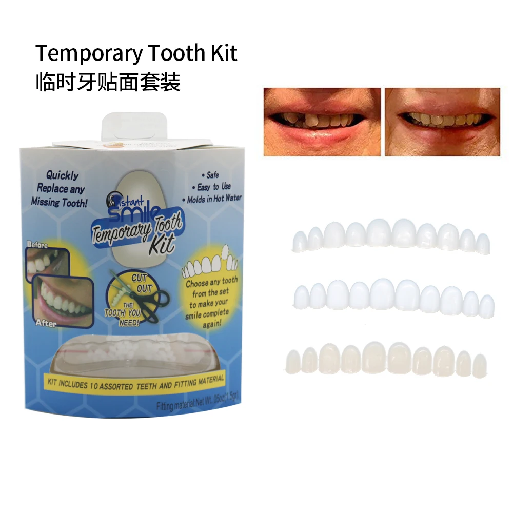 Fake Teeth Denture Veneers Upper Lower Snap Brace Flexible Comfort Fit False Tooth Repair Filling Materials