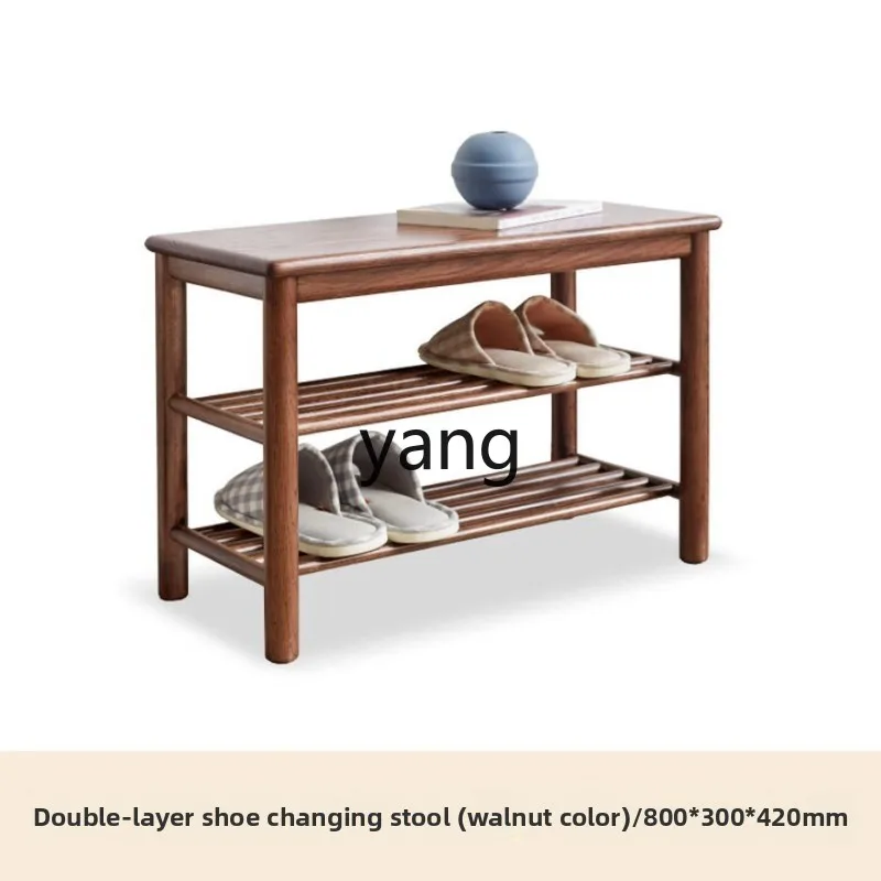 

TGF solid wood shoe changing stool household door wearing shoes oak stool simple sitting shoe cabinet