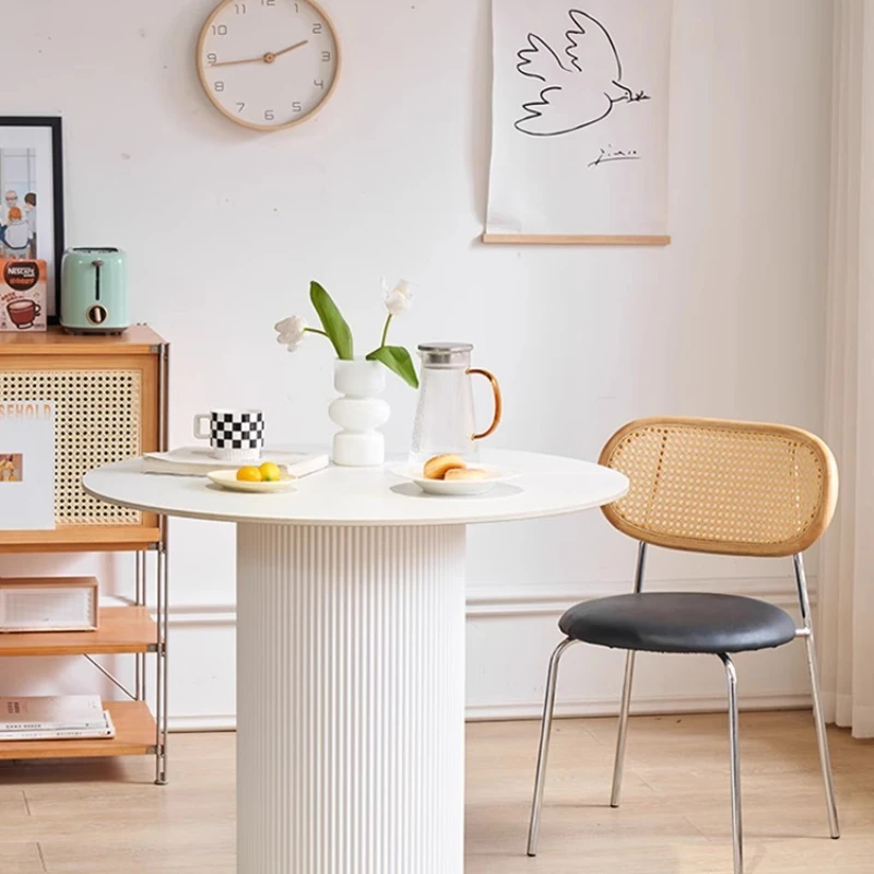 

White slate table Internet celebrity ins style Roman table Small apartment living room Home dining table Creative solid wood