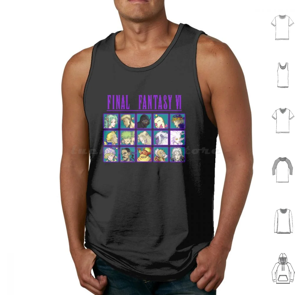 Final Fantasy Heroes Tank Tops Vest Sleeveless Ff6 Ffiv Final Fantasy Final Fantasy 6 Snes Nes Pixels 16bit Rpg Square