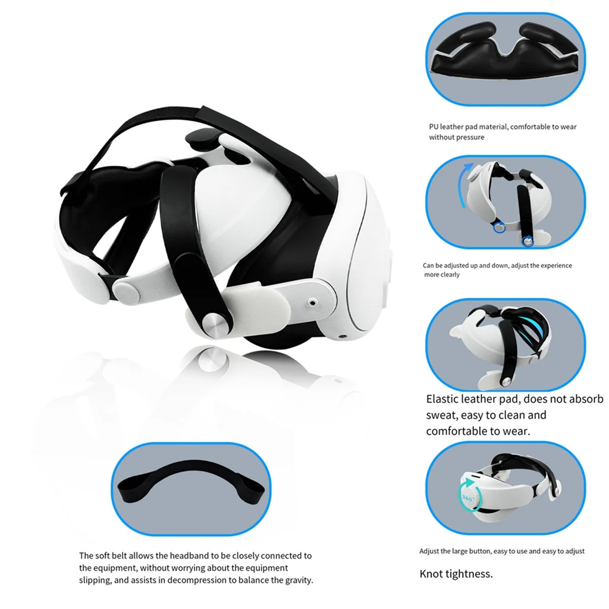 

FEB-Handle Controller Protective Cover+Headband+ Battery Cover+ Lens Protective Cover Set for Meta Quest 3 VR