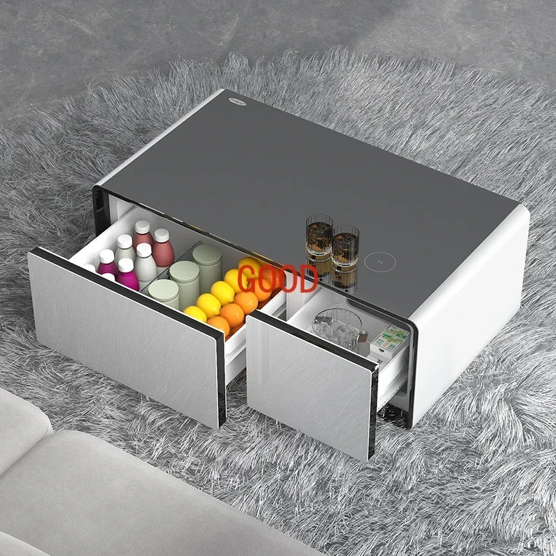 Multi functional smart coffee table for summer frozen small refrigerator gatherings