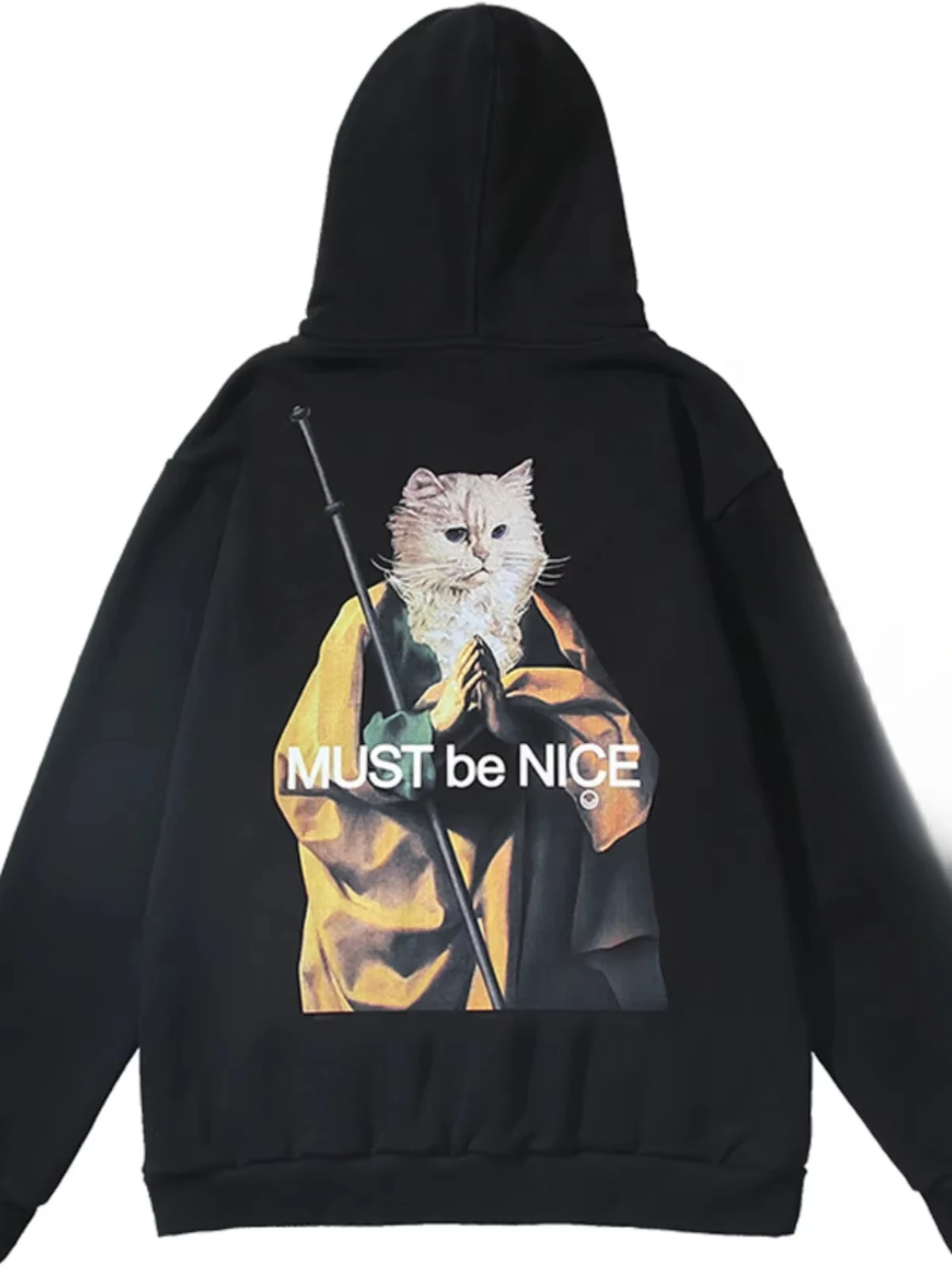 American Trendy Brand RIPNDIP Cheap Cat Sweater for Men and Women Couples Spoof Wind Prayer Cat Monk Pullover Hoodie Streetwear