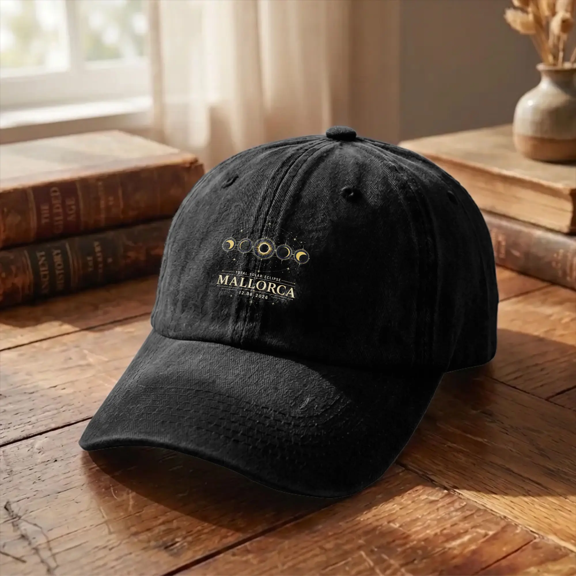 Mallorca Solar Eclipse 2026 Scientific Unisex Unstructured Baseball Cap Phase Diagram Distressed Denim Hat Retro Gift Headwear