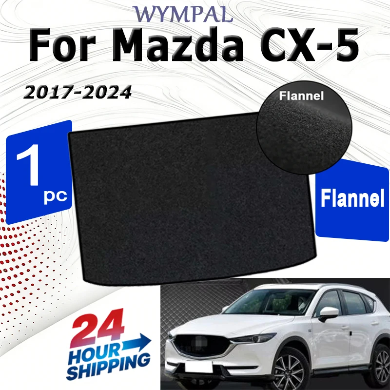 

Flannel Rear Trunk Mats For Mazda CX-5 2017 2018 2019 2020 2021 2022-2024 Car Boot Cargo Liner Tray Trunk Luggage rear Black