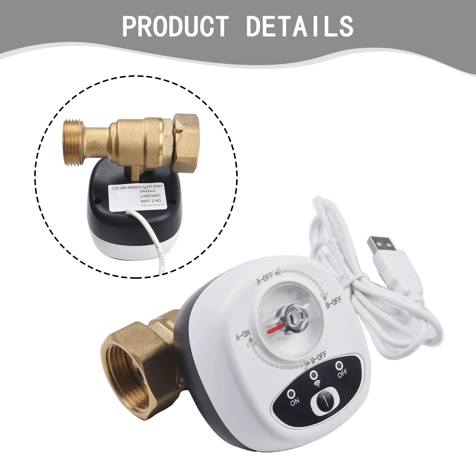 Smart WiFi Water Valve for DN15DN20DN25 Remote Control via Smartphone or Tablet Easy Installation and Operation