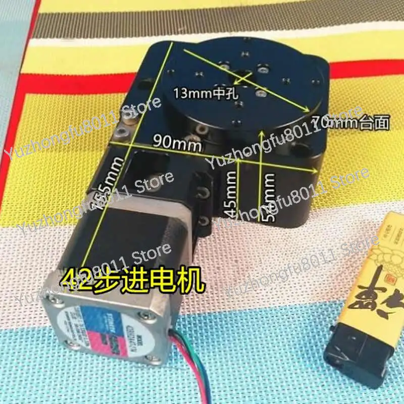 Used Electric Rotary Indexing Plate, 42 Stepping Motor Turntable, R Axis 360 Degree Rotation, Table Top 70MM