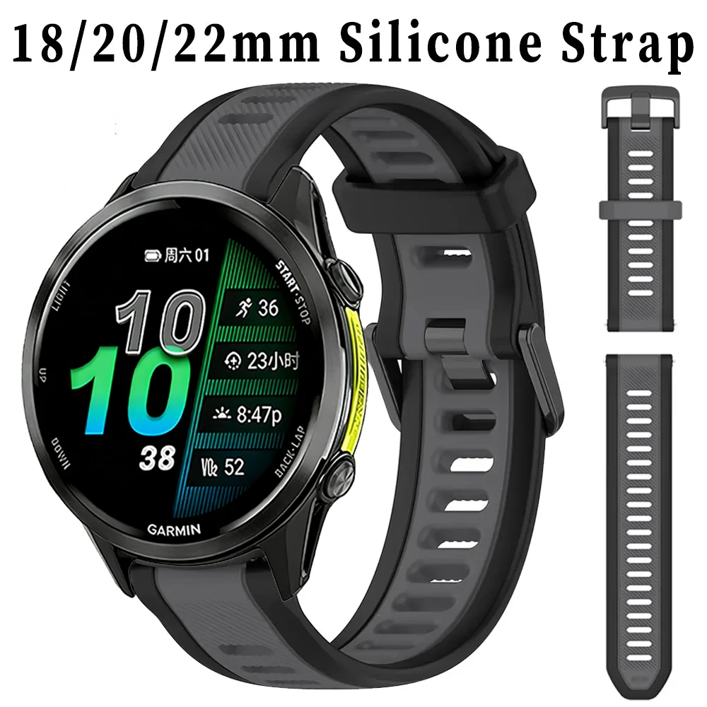 18mm 20mm 22mm Silikonarmband für Garmin Forerunner 970 965 265 255 165 170 70/Active 6 Sportuhrband für Garmin Venu 4/3/3S