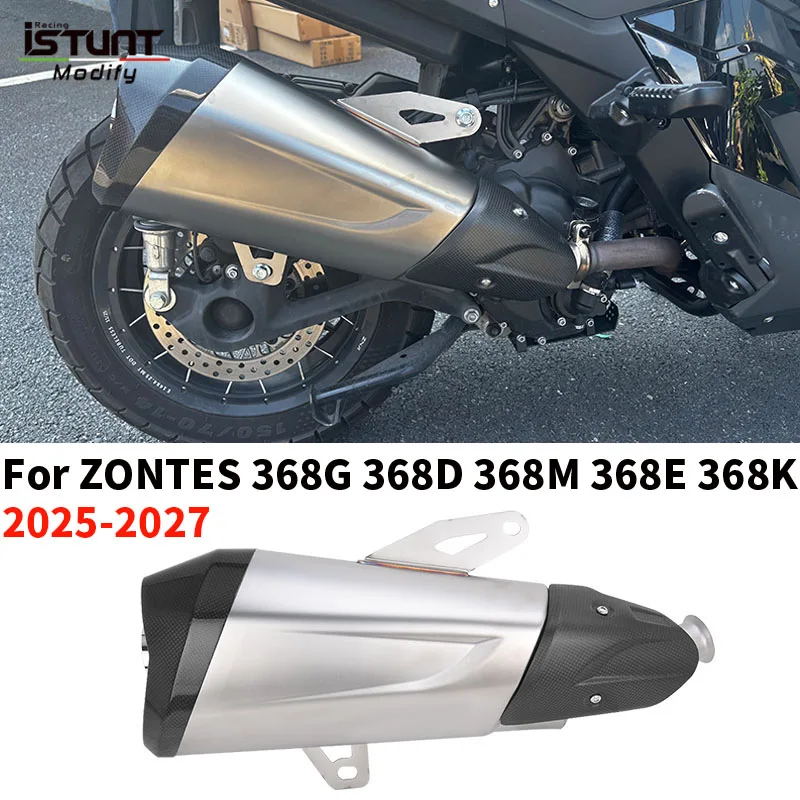 For ZONTES 368 368G 368D 368M 368K 368E 2025 - 2027 Motorcycle Exhaust System Escape Moto Front Link Pipe Carbon Fiber Muffler