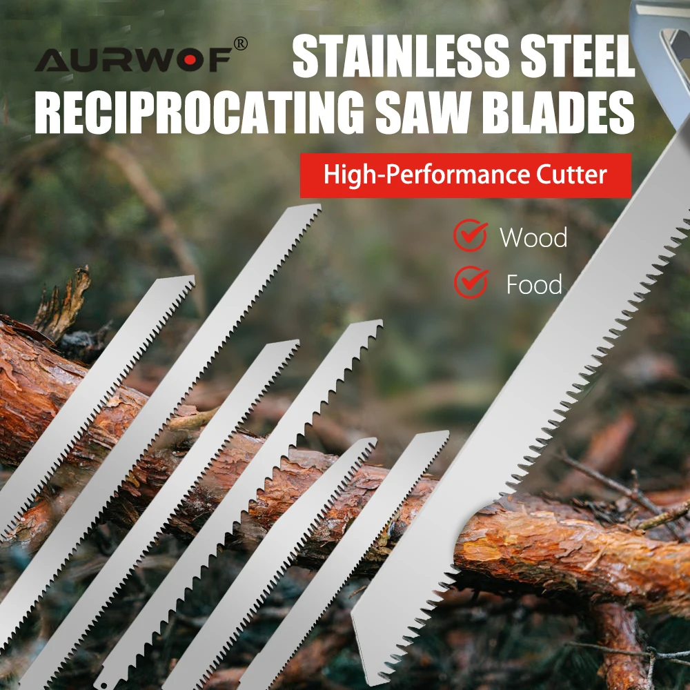 AURWOF 1 قطعة شفرات المنشار الترددية الفولاذ المقاوم للصدأ المجمدة قطع الطعام شفرات المنشار العالمي المجمدة لحوم البقر قطع العظام