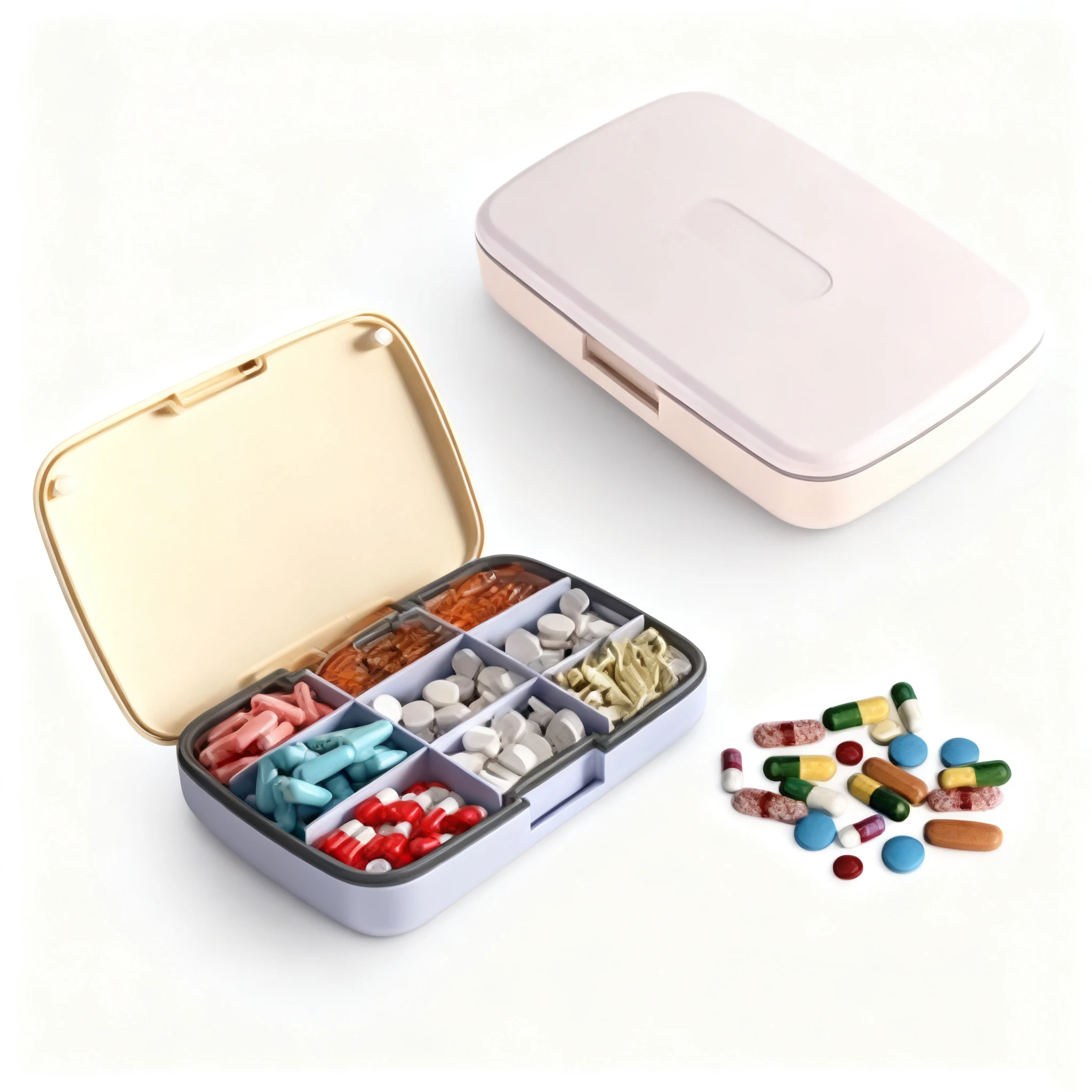 

New Pills Organizer with 9 Compartments Magnetic Waterproof Adjustable Travel Tablets Storage Case for Vitamin Medicine Fish Oil