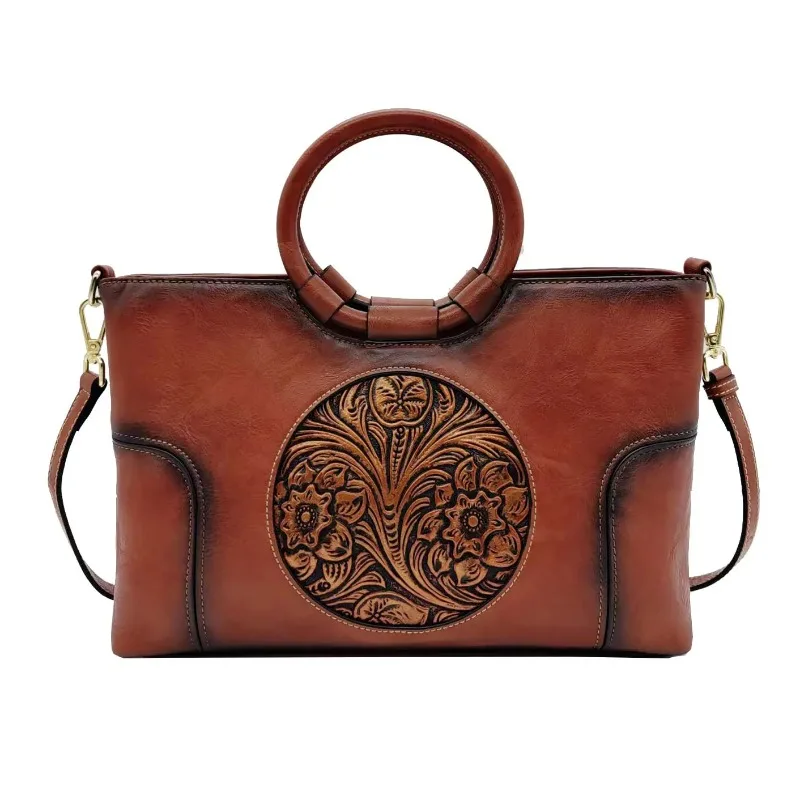 

Fashionable Women's Bag, Embossed Vintage Handbag, Mother's Bag, Single Shoulder Messenger Bag
