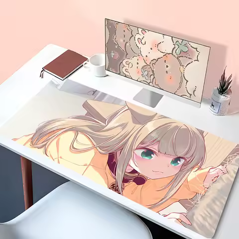Mouse Pad PC Accessories Cartoon Keyboard Pad Office Desk Mat Anime Mousepad Natural Rubber Anti Slip Gaming Kinako Extended Pad