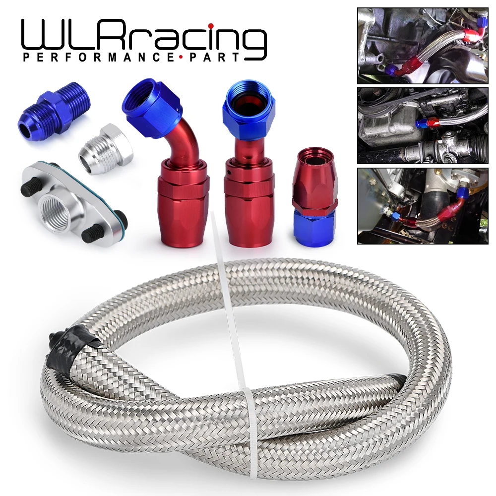 

WLR - Turbocharger Oil Drain Return Line 10AN 26″ For T3 T4 T04E T70 T60 T61 GT35 Stainless Steel Braided Turbine