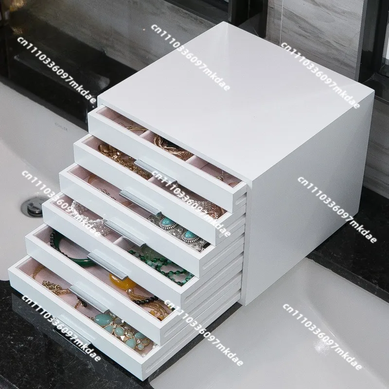 Wooden drawer jewelry storage box, dormitory bedroom, room desktop jewelry, earrings, storage, household goods