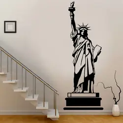 Large Size New York Landmark Building Statue of Liberty Wall Sticker Home Decor Living Room Vinyl Removable Black Mural E6810