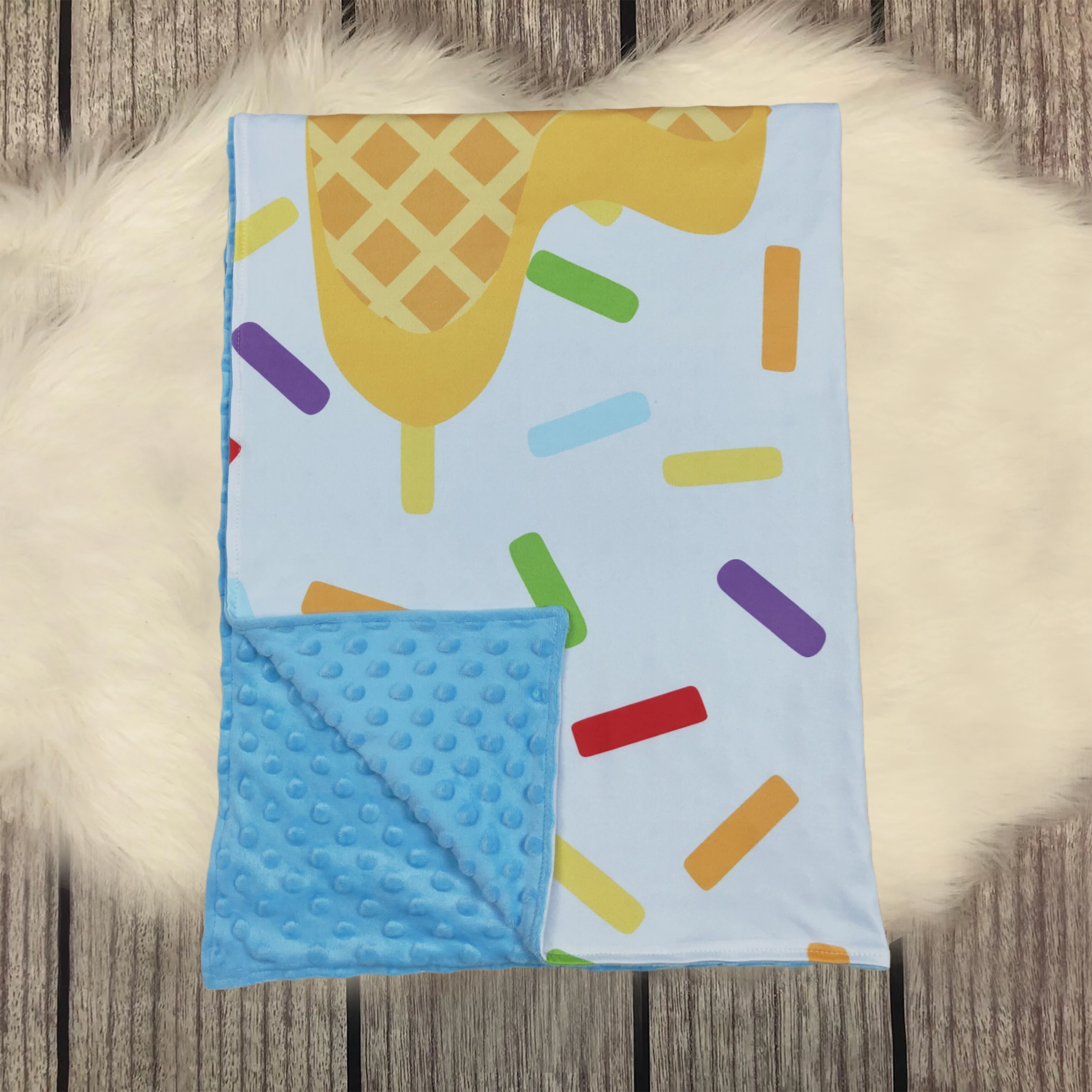 

Wholesale Baby Kids Blue Sprinkles Drips Blankets Bedding Fleece Toddler Cotton Flannel Newborn Children Thin Quilt High Quality
