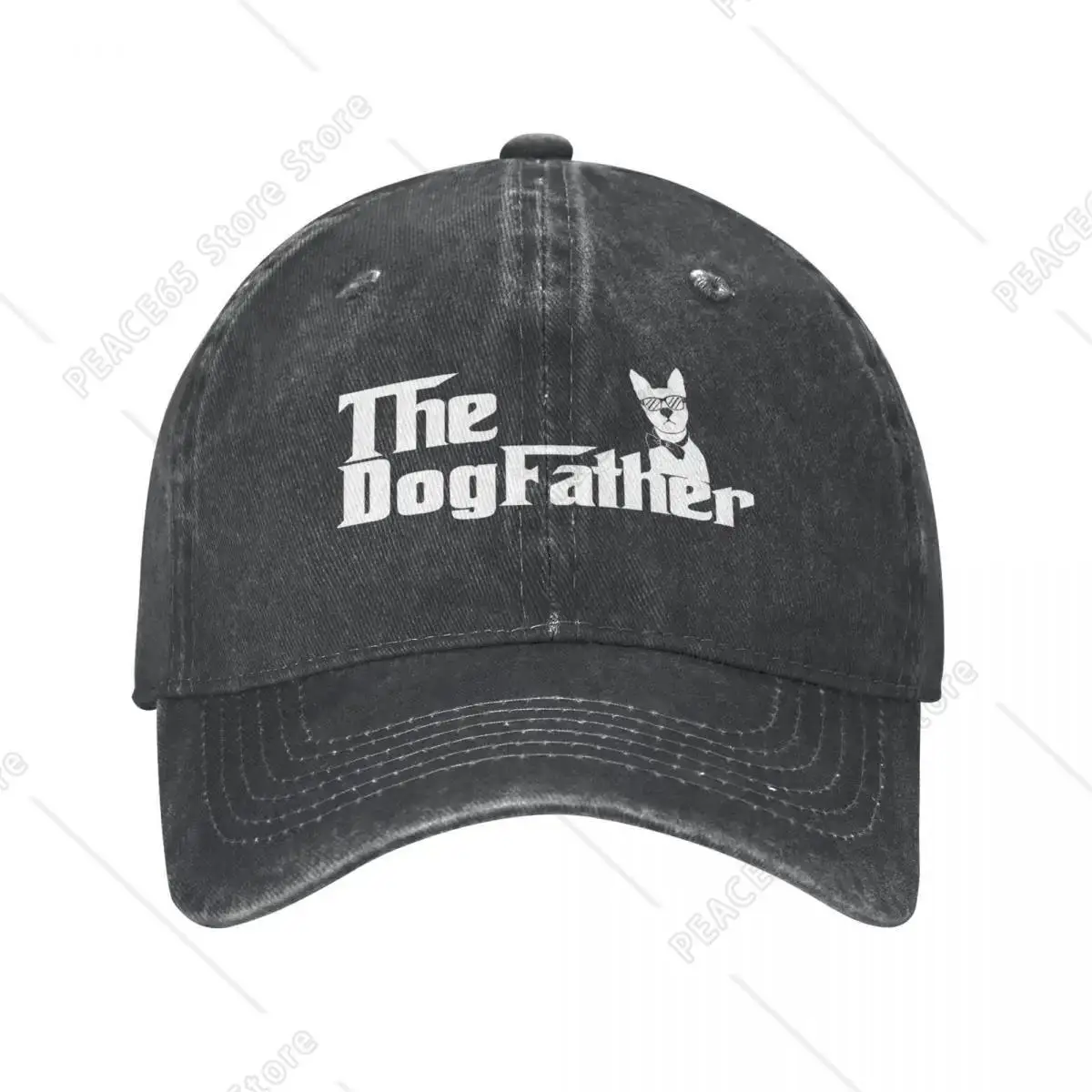 

The Dogfather Funny Ponytail Baseball Cap Dog Fathers Day Gift Vintage Sunhat Sports Denim Cap Hats One Size