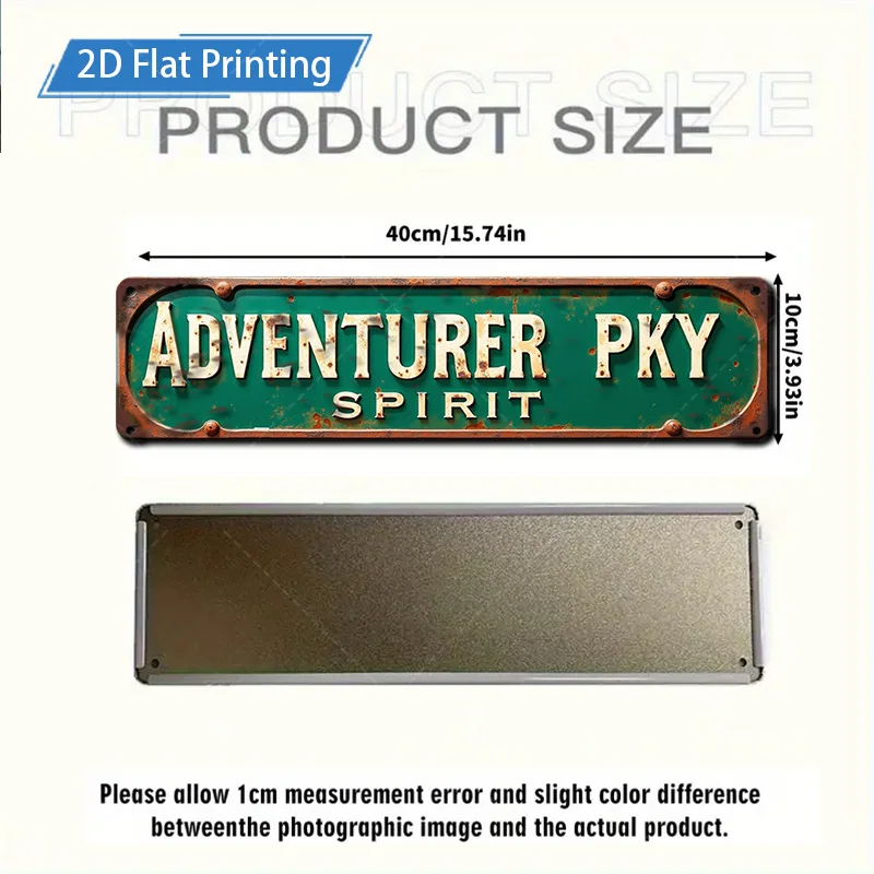 1 قطعة 4x16 بوصة علامة معدنية "ريفي "مغامر Pky Spirit" علامة معدنية لديكور المزرعة العتيقة"