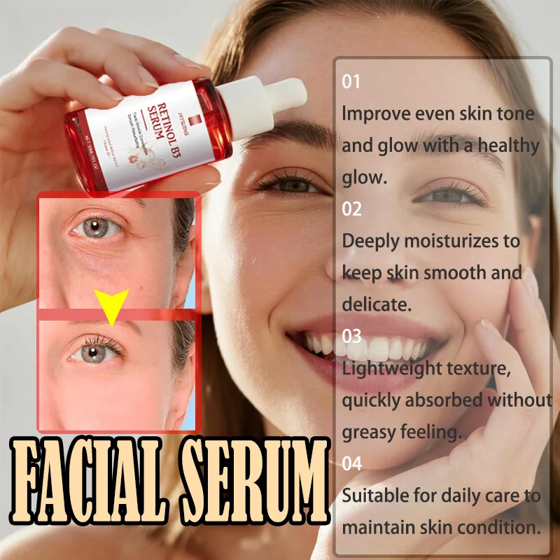 Retinol b3 removedor de rugas soro facial desbota linhas finas clareamento produto de cuidados com a pele líquido de levantamento instantâneo