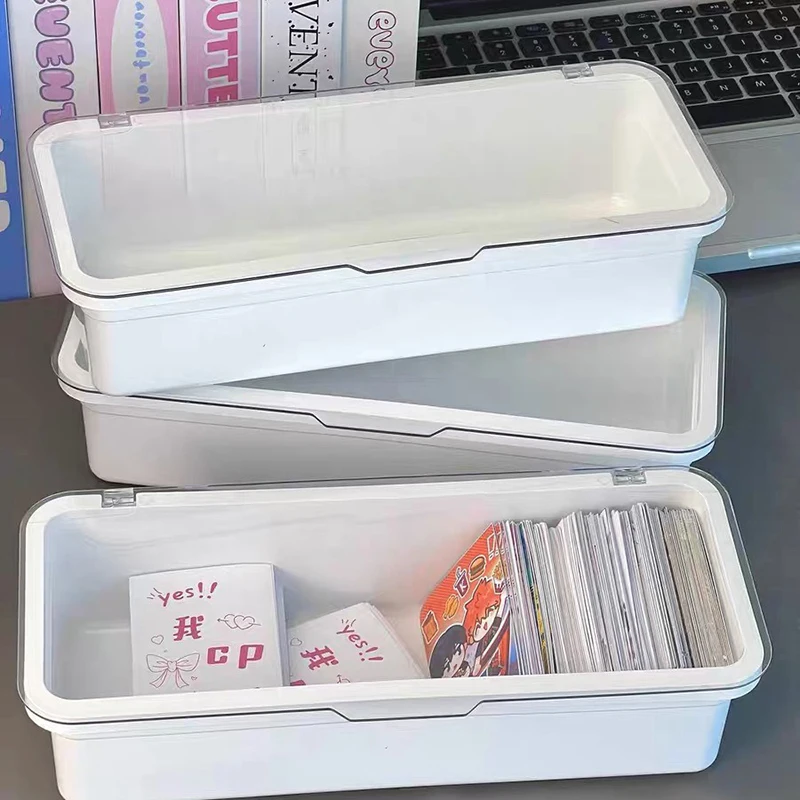 Transparent Storage Box Flip-top Small Card Storage Box Large Capacity Container Card Storage Box Storage Game Card Box