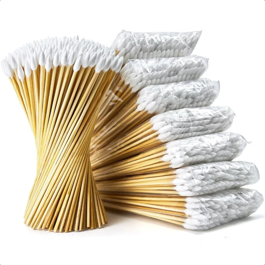 700 ชิ้น ไม้พันหูต่อมยาว 6 นิ้ว ไม้พันหูต่อมแข็งแรงพร้อมด้ามไม้สำหรับทำความสะอาดปืน ล้างเครื่องสำอาง UrbanAbod