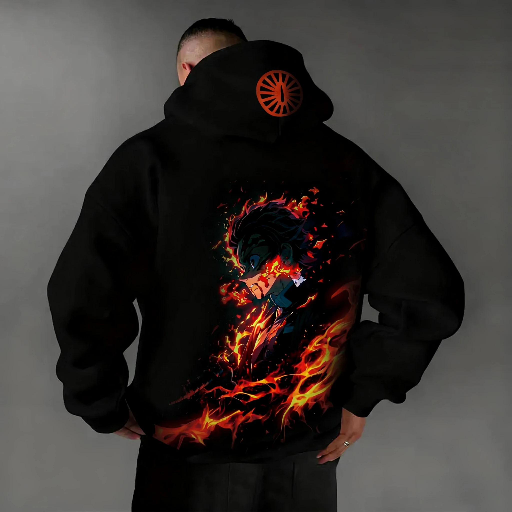 Demon Slayer 2025, Herbst/Winter, neuer Herren-Kapuzenpullover, Kamado Tanjirou, Anime, bedruckt, locker, lässig, Hip-Hop, Eltern-Kind-Pullover