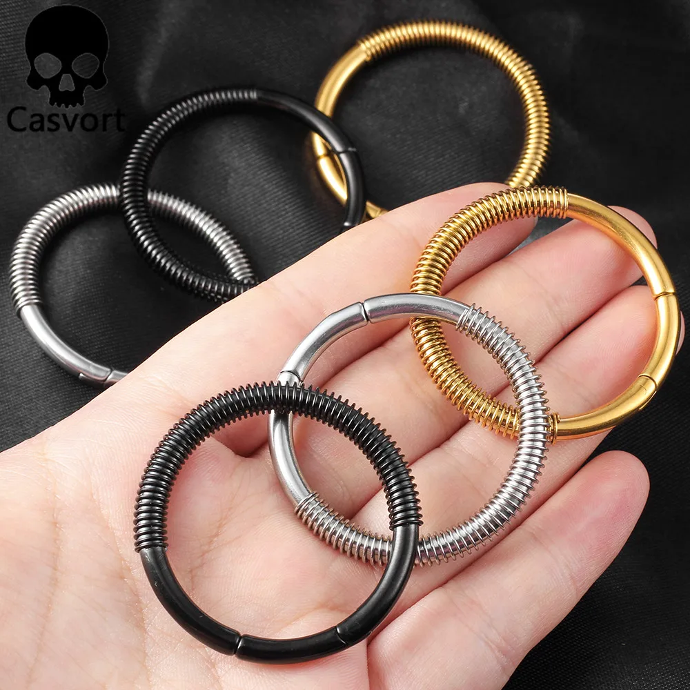 Casvort 2 Stück 4mm 6g Klassische Ohrgewichte mit Verschluss, Ohrhänger, Ohrplugs für Ohrläppchen, Edelstahl-Piercing-Körperschmuck – Detail 17