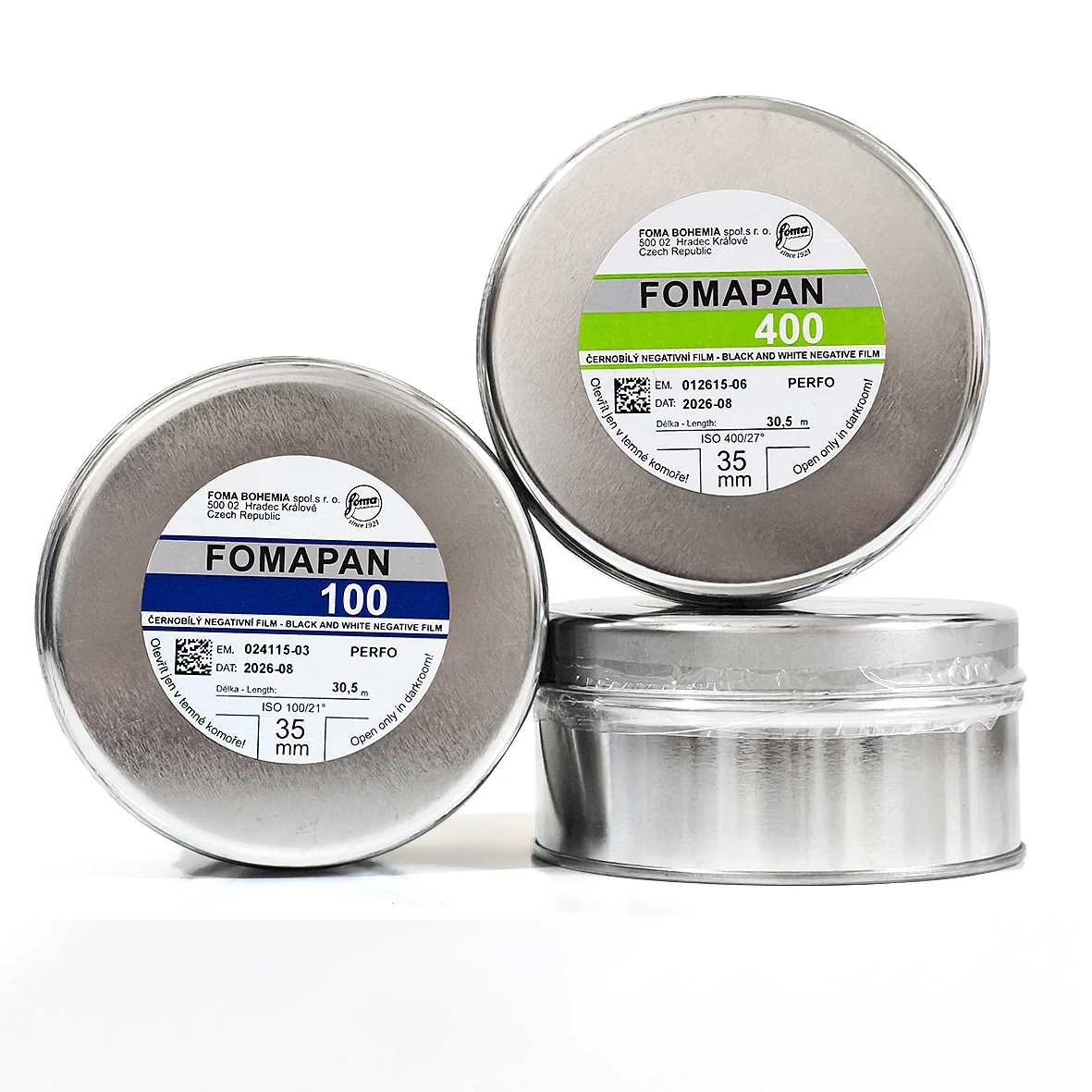 Original FOMAPAN 100/200/400 135 30.5 m Czech Black And White Disc Film Reverse disc Packaging Disc (Shelf life: 2026)