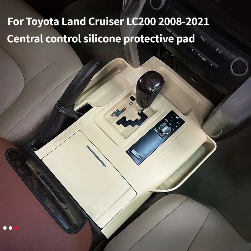 for Toyota Land Cruiser LC200 2008-2021 Car Center Console Silicone Pad Car Interior Storage Box Organizer Trim Protective Cover