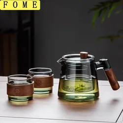 600ml Glass Tea Kettle With Removable Infuser Teapot Blooming And Loose Leaf Tea Maker Heat-resistant Teapot With Wood Handle