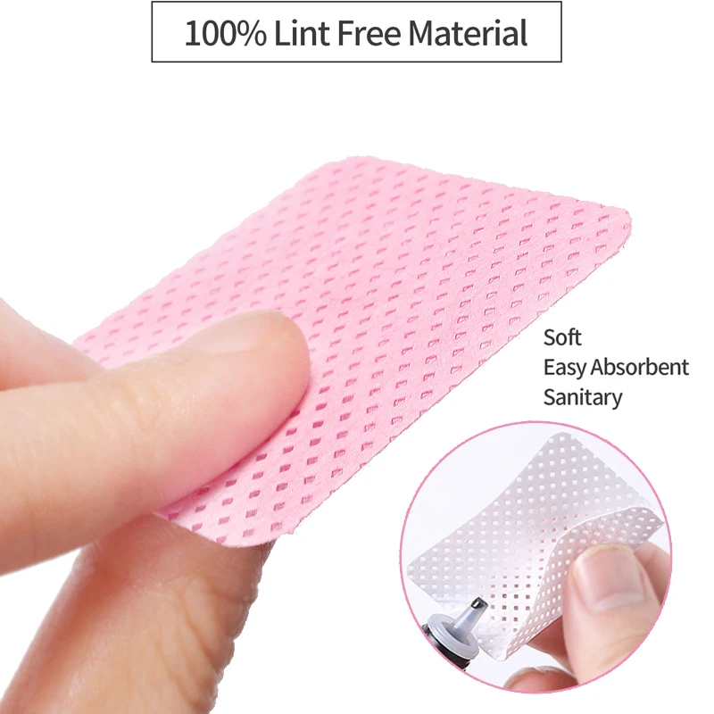 1000Pcs Cotton Nail Polish Remover Napkin Wipes Lint-free Cleaner Paper Pads White Pink Pads Nails Art Cleaning Manicure Tools