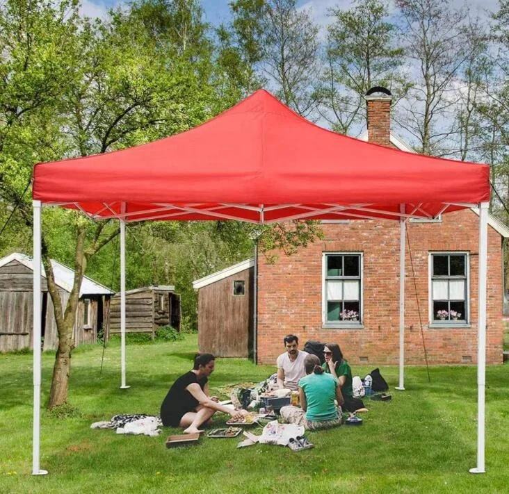 10x10 Pop Up Canopy Tent Outdoor Heavy Duty Tent for Party Event Wedding with Carry Bag, Red