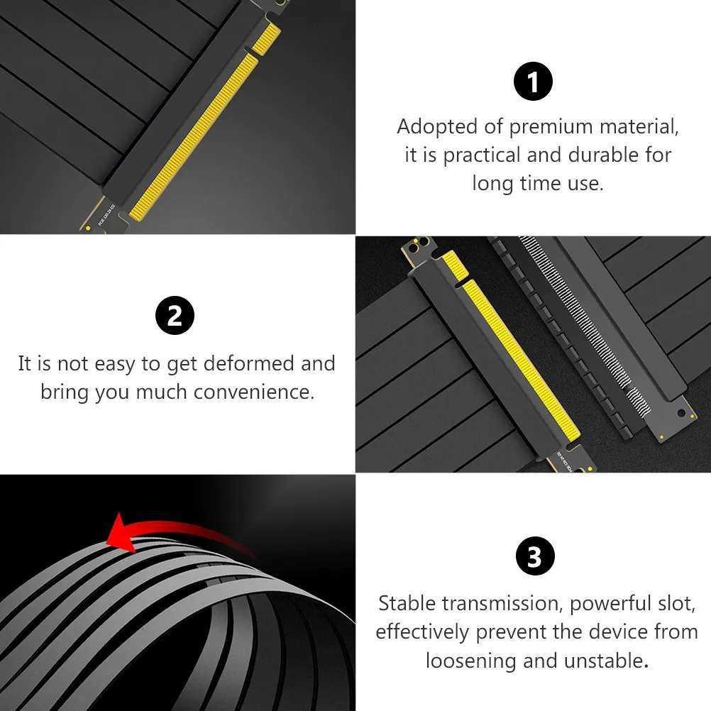 90 Degree Pci Riser Extension Cable 50Cm High Durability Copper Material Stable Signal Transmission for Graphics Card