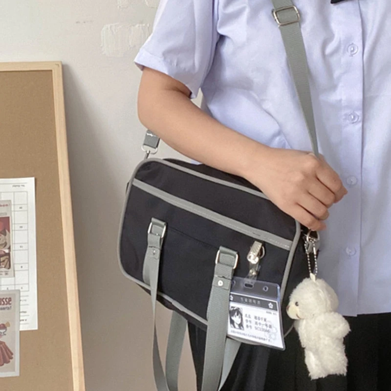 Sacos de estudante japonês bolsas de alta faculdade estudantes uniforme saco de ombro sacos de mensageiro para mulher