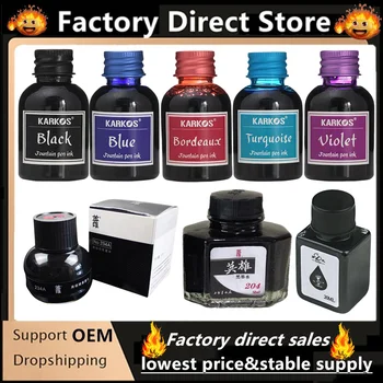 Stylo à plume coloré noir pur, recharge universelle d'encre,...