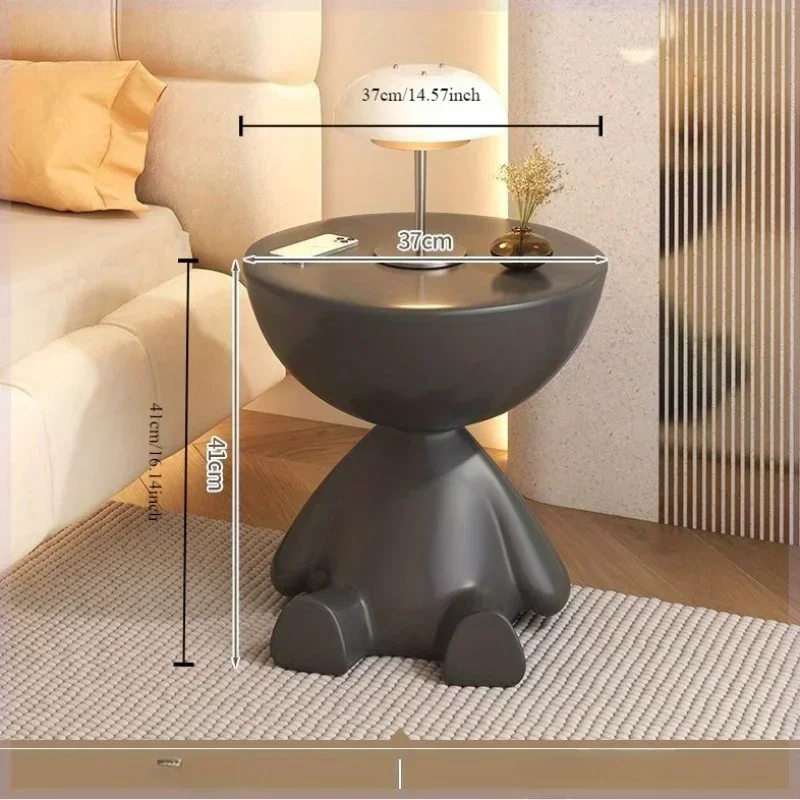 1pc Modern Round Matte Finish Side Table - Small Storage Rack Stool for Living Room, Bedside Nightstand, Minimalist Coffee Table