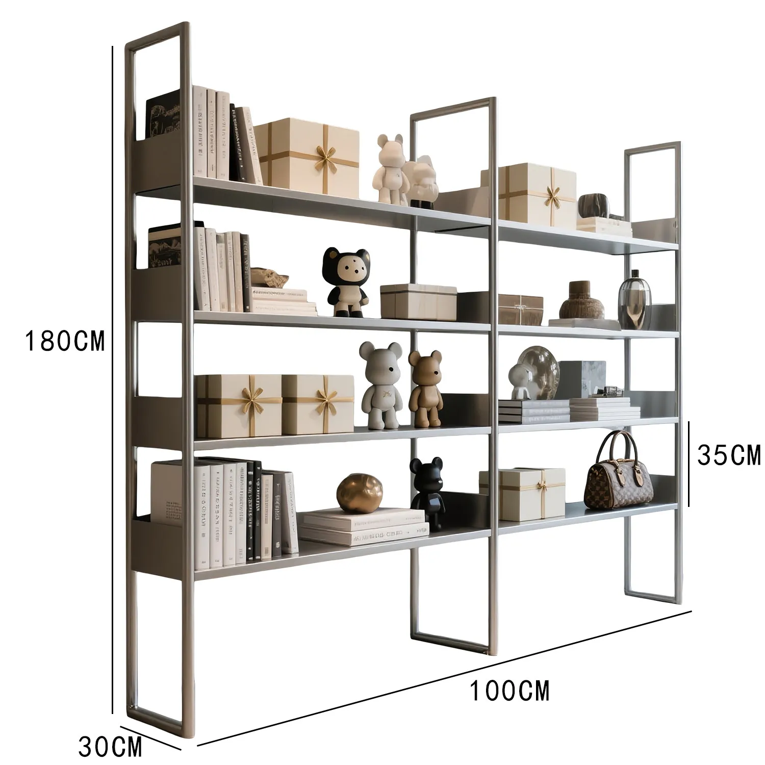 

stainless steel multi-layer shelf showroom sample display shelf floor-standing shoe rack display rack clothing store shoe bag