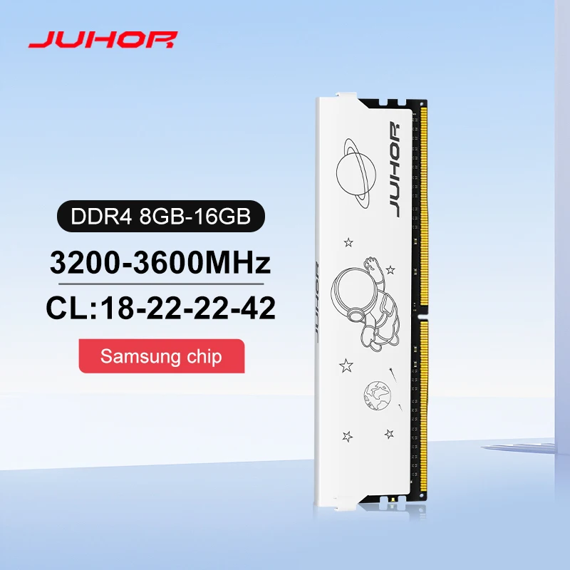 JUHOR DDR4 8GB 16GB 3200MHz 3600MHz 16GBX2 8GBX2 New Dimm XMP2.0 Desktop Gaming Memoria Rams Granules of Samsung